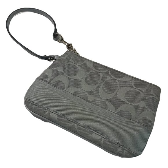 Coach Dusty BLUE Y2K Signature LOGO Wristlet w/ Patent Leather Strap! - Picture 4 of 5